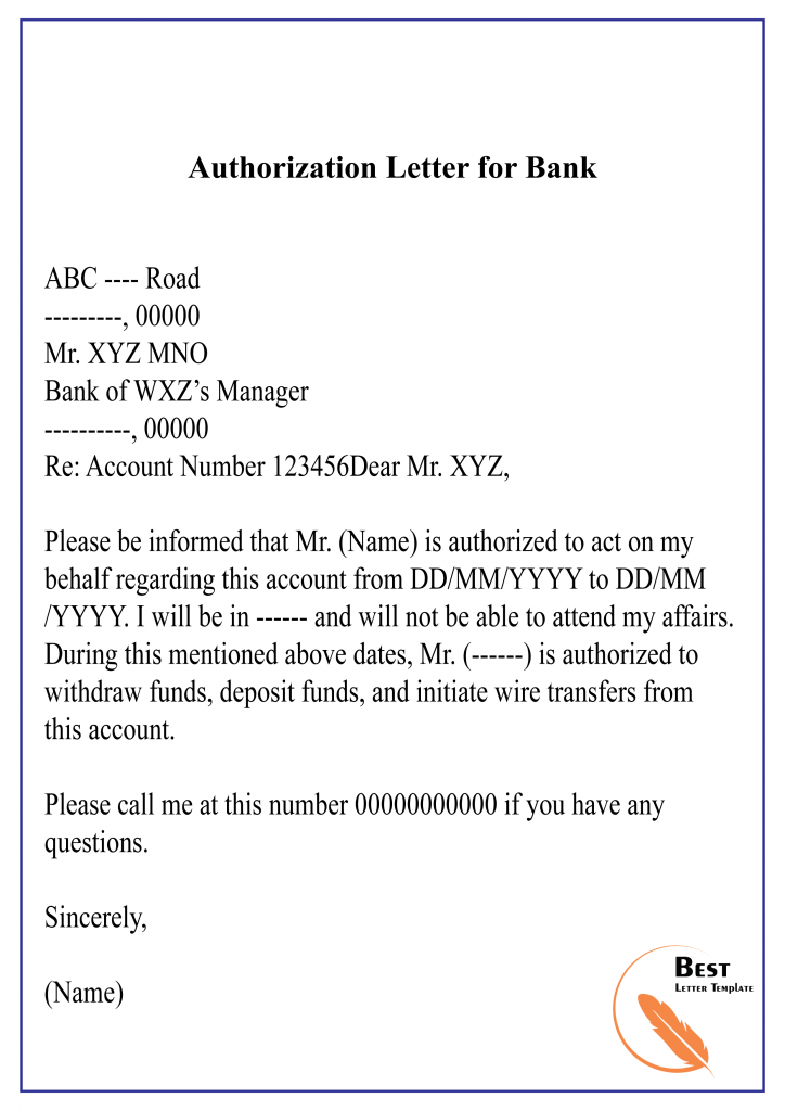Authorization Letter for Bank