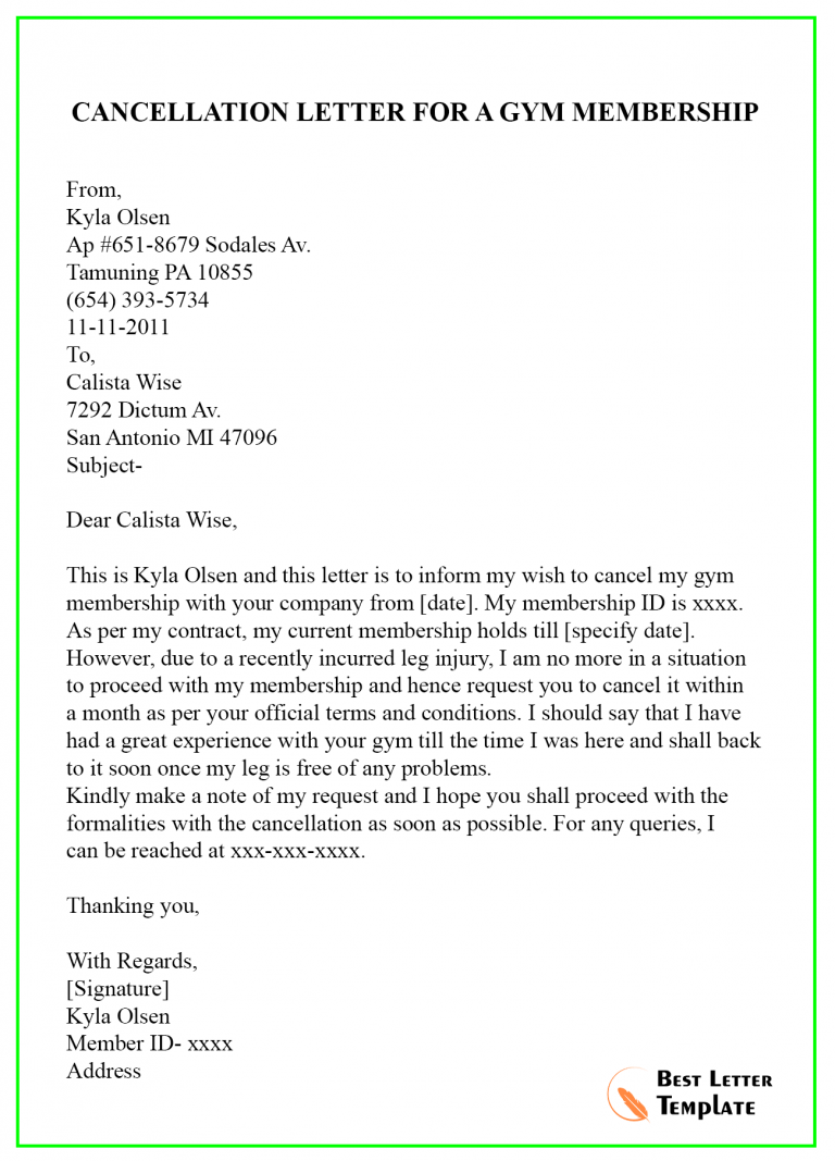 10+ Cancellation Letter Template Format, Sample & Example