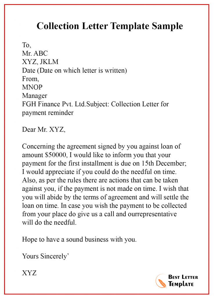 Collection Letter template