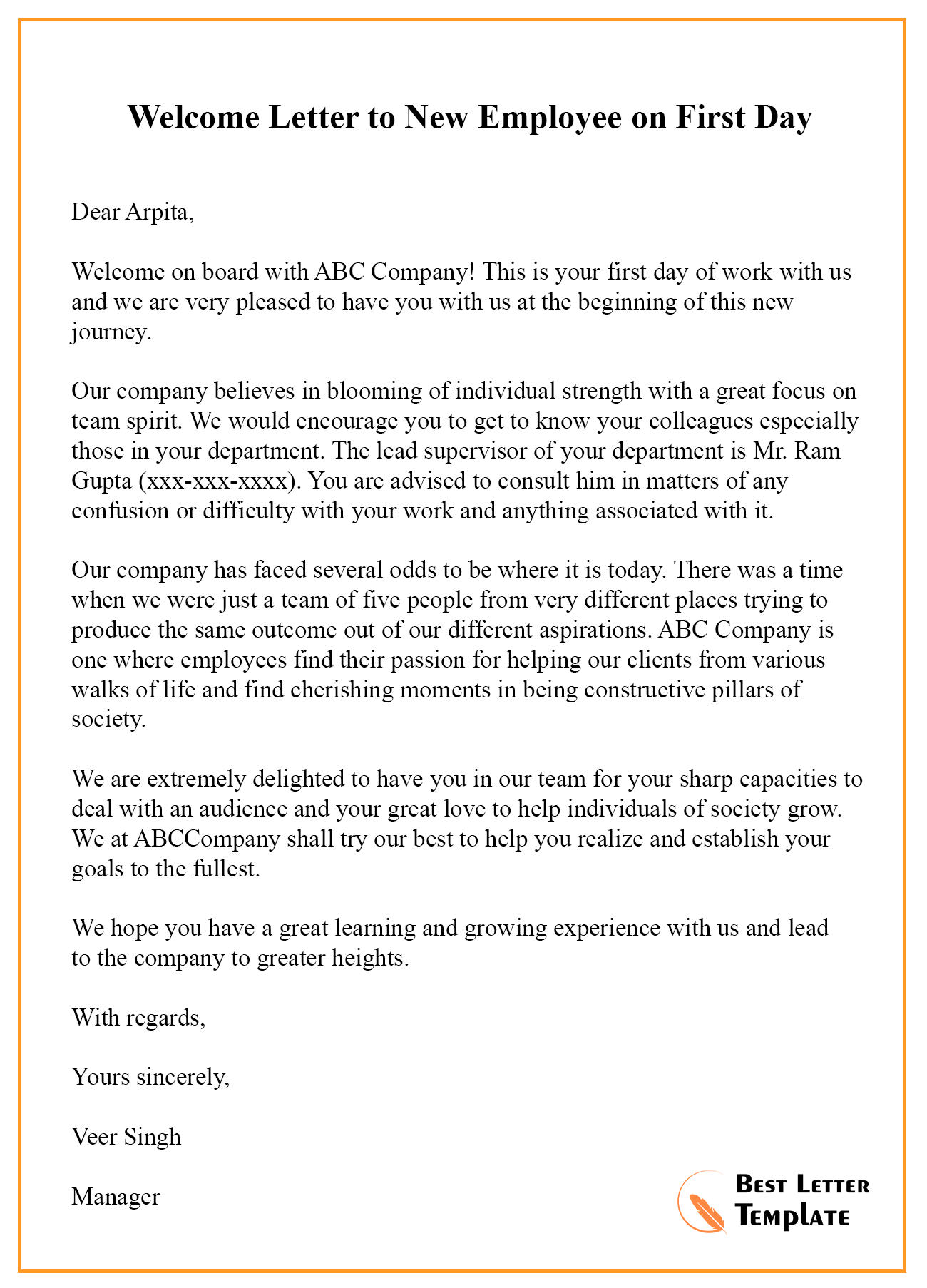 welcome letter for factory visit