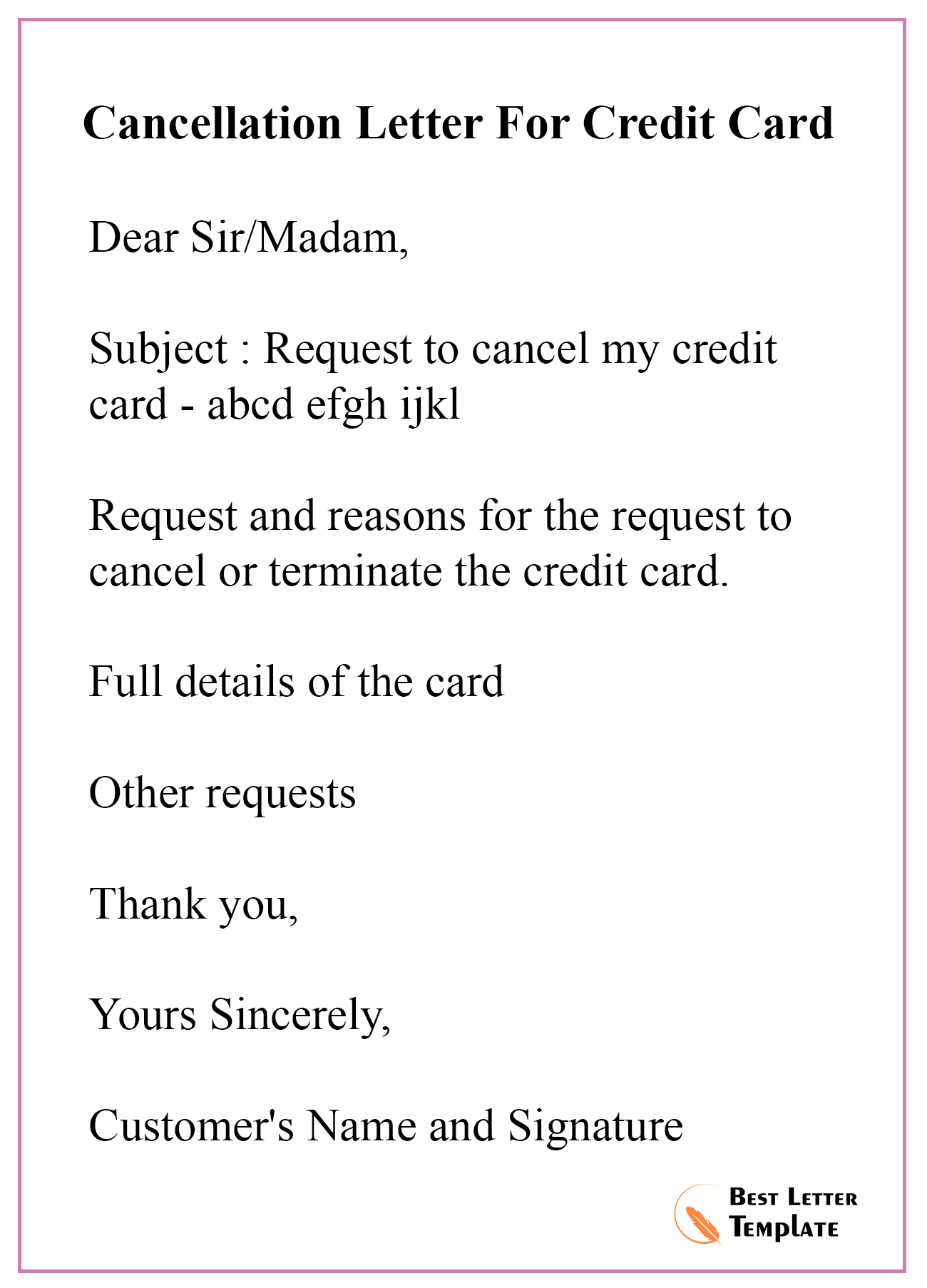 cancellation-letter-for-credit-card - Best Letter Template