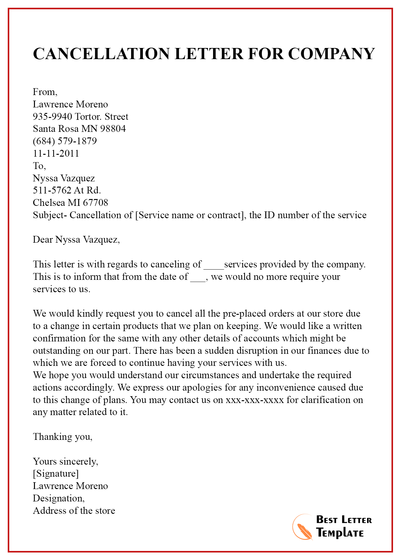 10+ Cancellation Letter Template - Format, Sample & Example (2022)