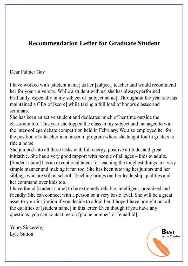 free-recommendation-letter-for-student-format-sample-example