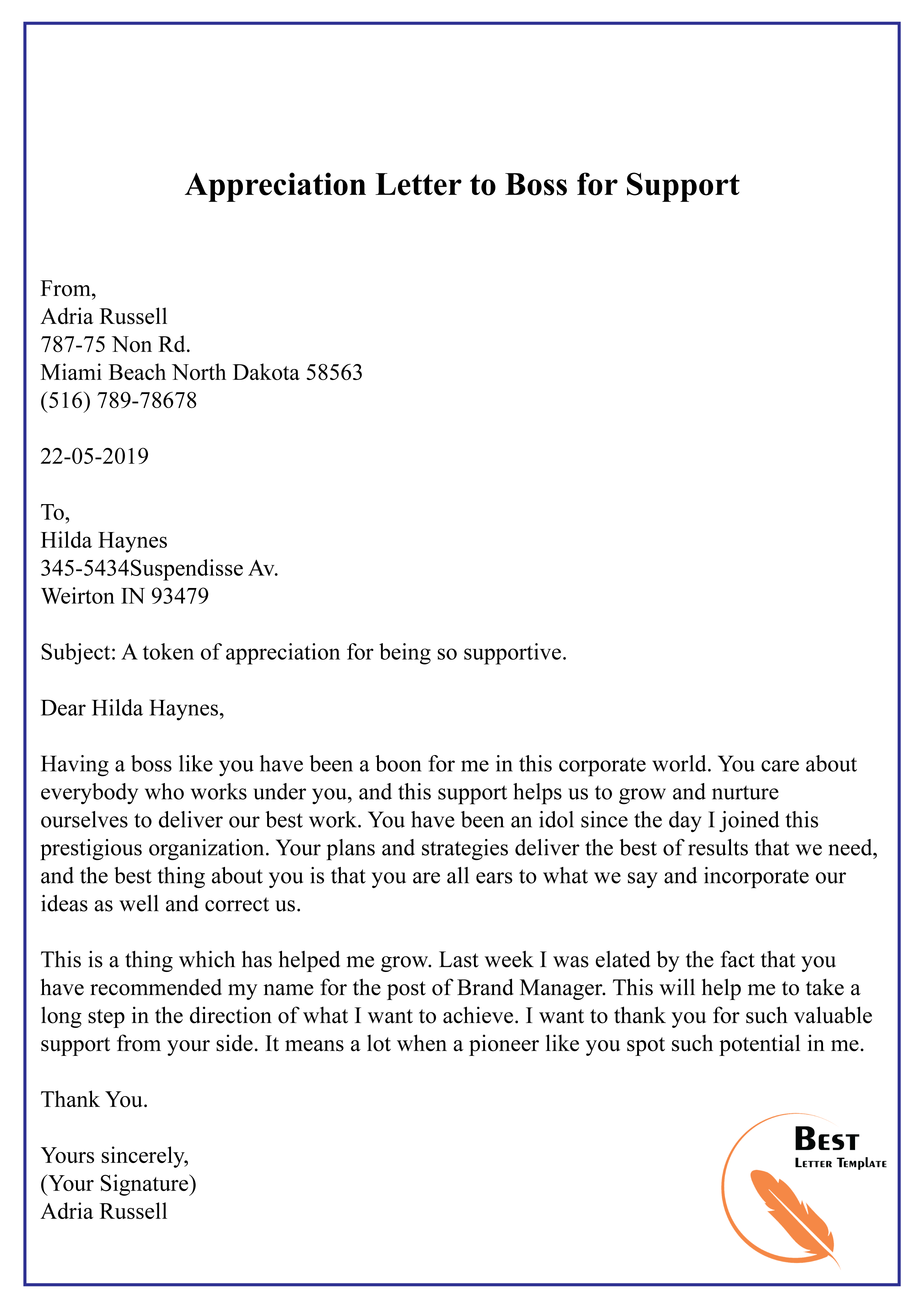 Thank You Letter To Boss Letter To Boss Appreciation - vrogue.co