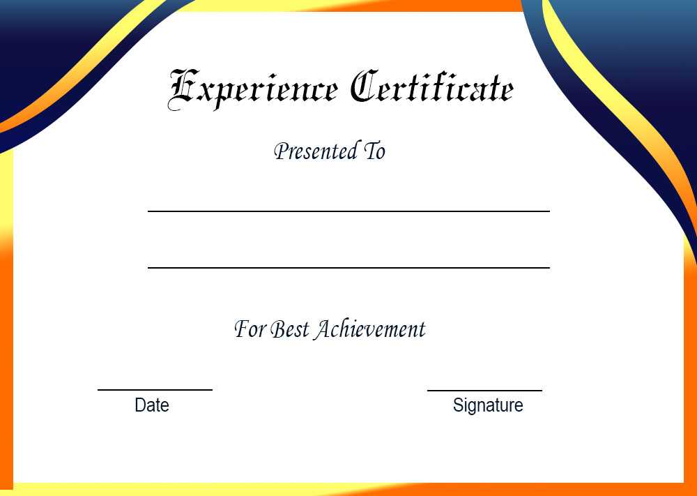 experience certificate format format for experience certificate
