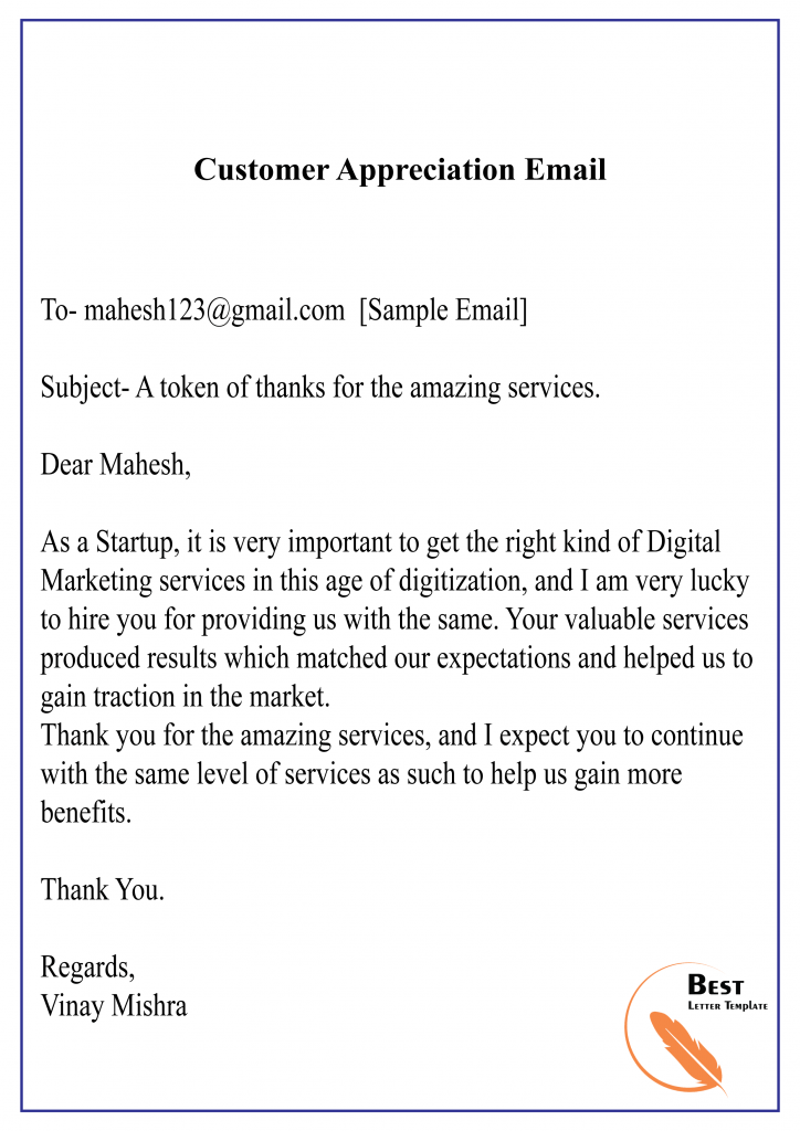 Customer Appreciation Email