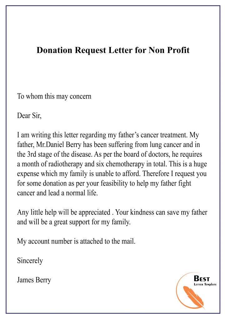 Donation Request Letter for Non Profit