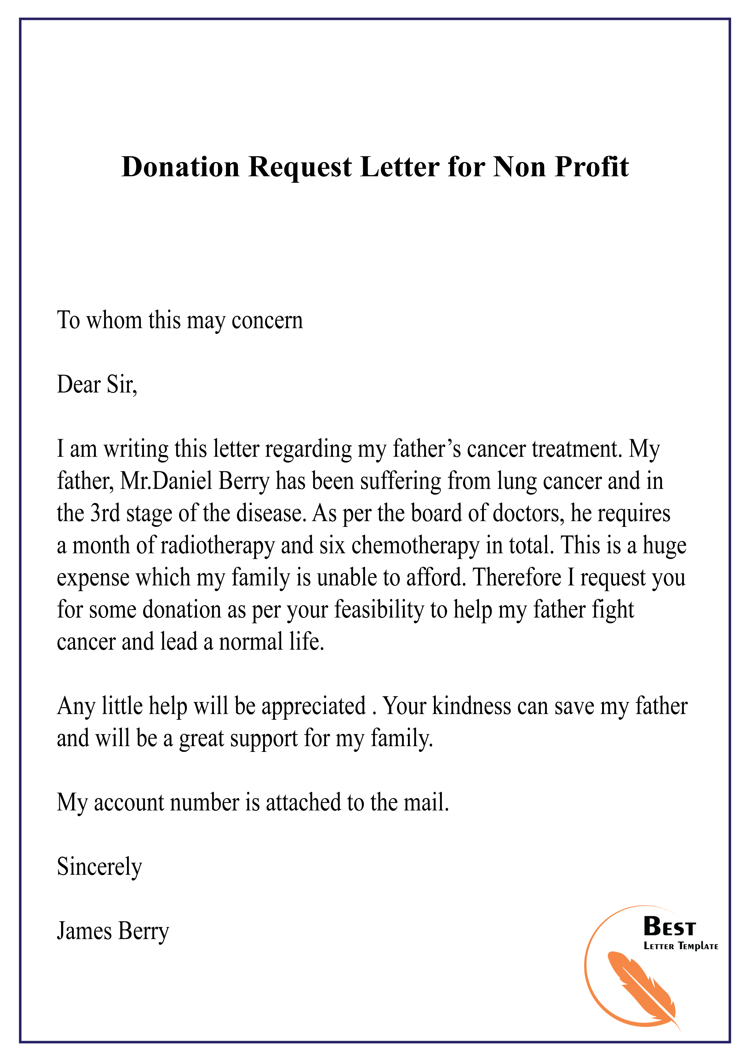 Donation Solicitation Letter Samples from bestlettertemplate.com