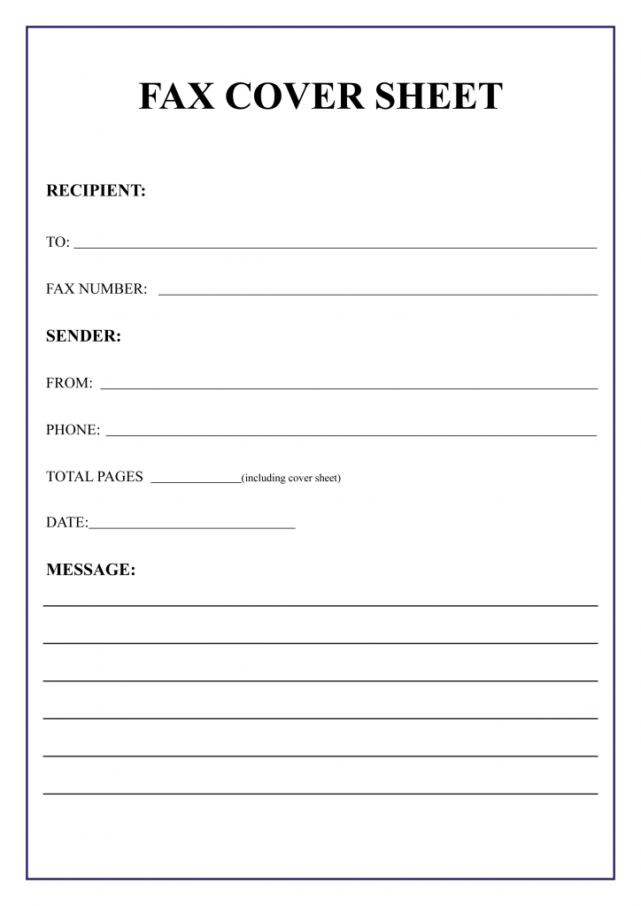  Fax Cover Sheet