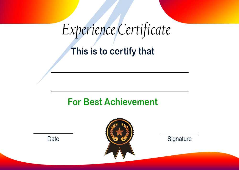 Experience Certificate 