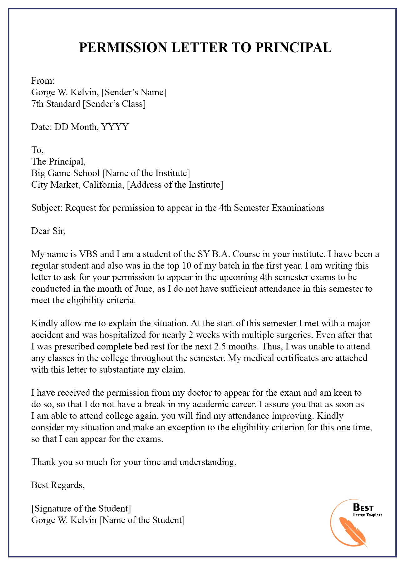 Permission Letter Template