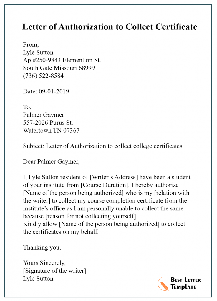 application letter for collection of university certificate