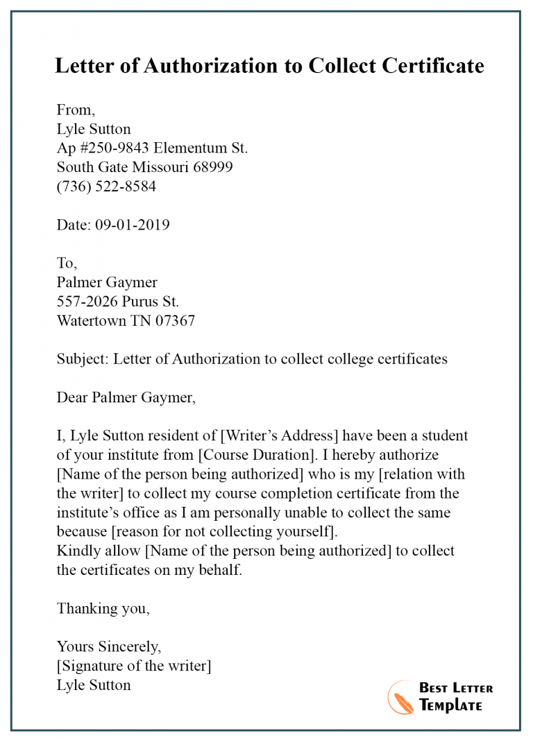 21 Free Authorization Letter Sample Template And Examples 7438