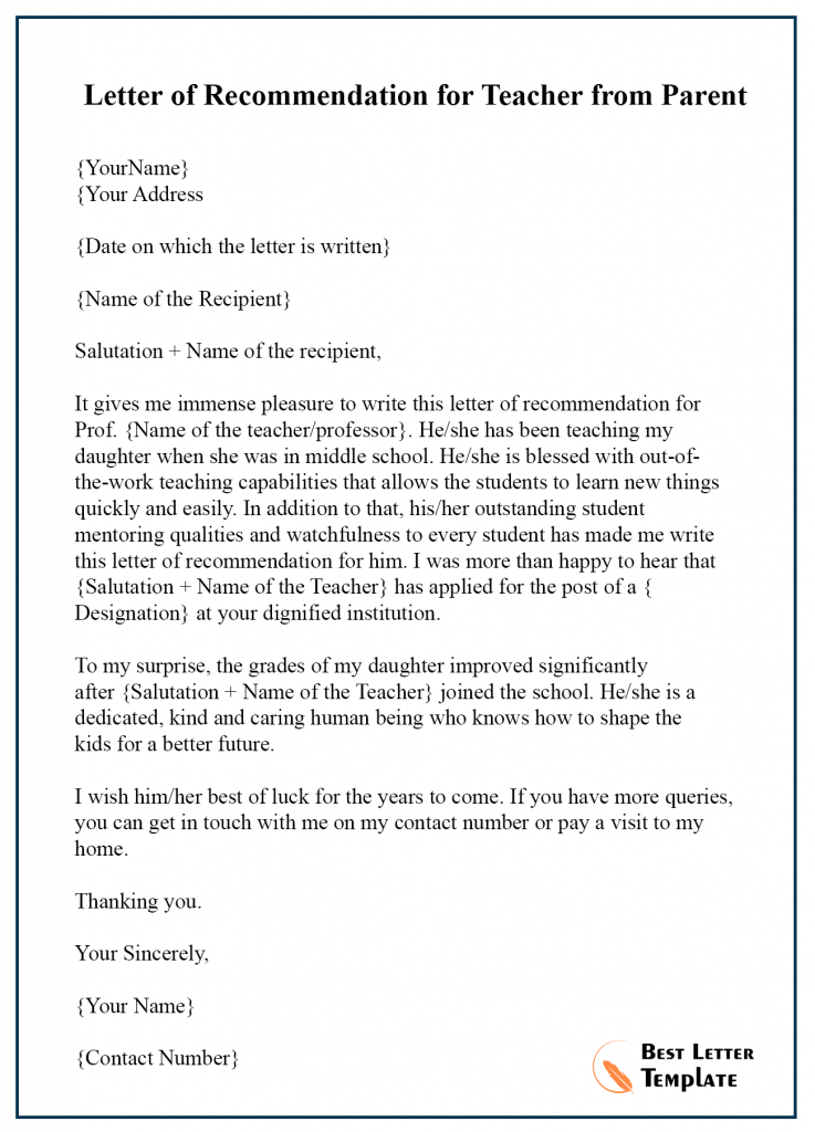 Thanking Someone For Writing A Letter Of Recommendation from bestlettertemplate.com