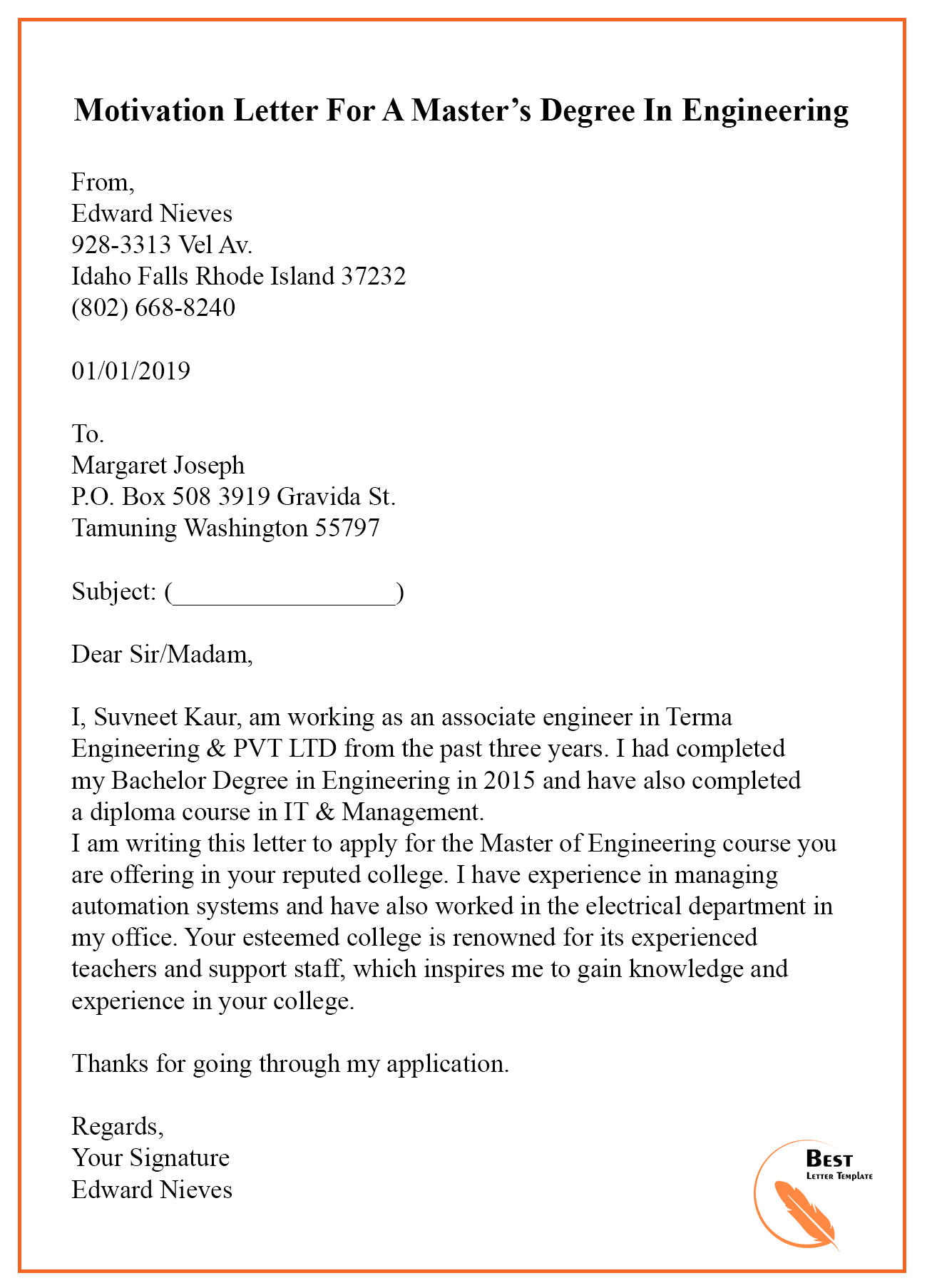 Letter Of Interest For Masters Program from bestlettertemplate.com