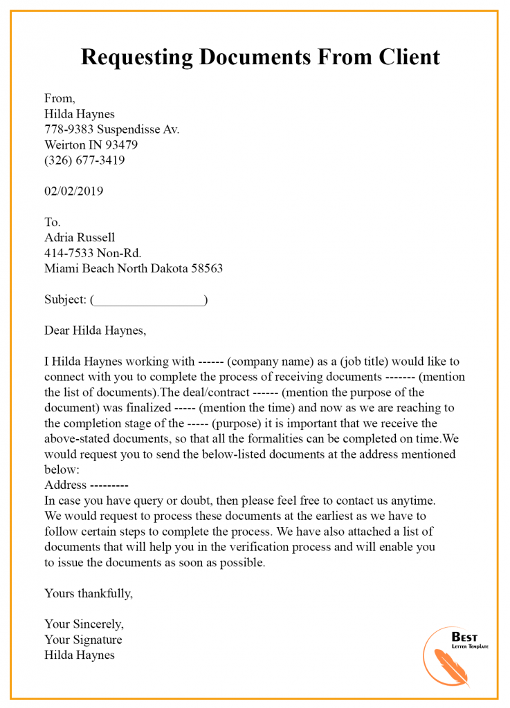 request letter for xerox copy of documents