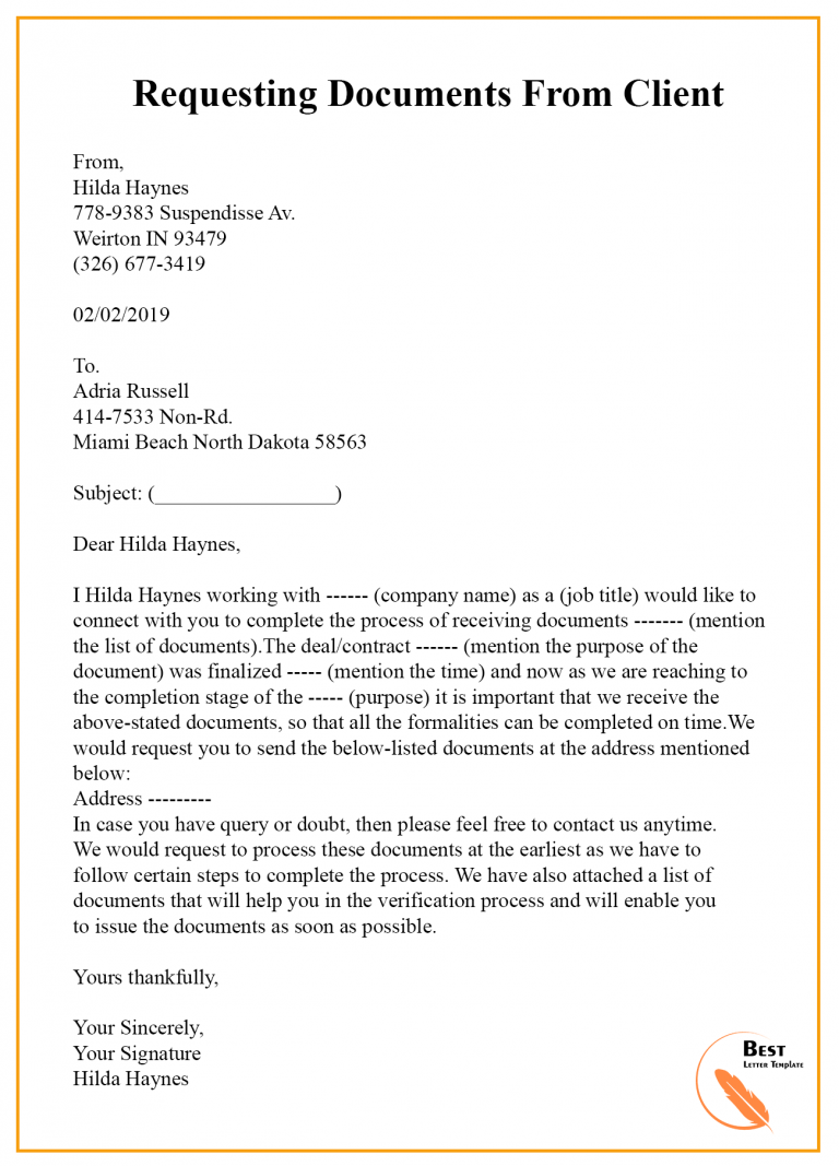 request letter for case study