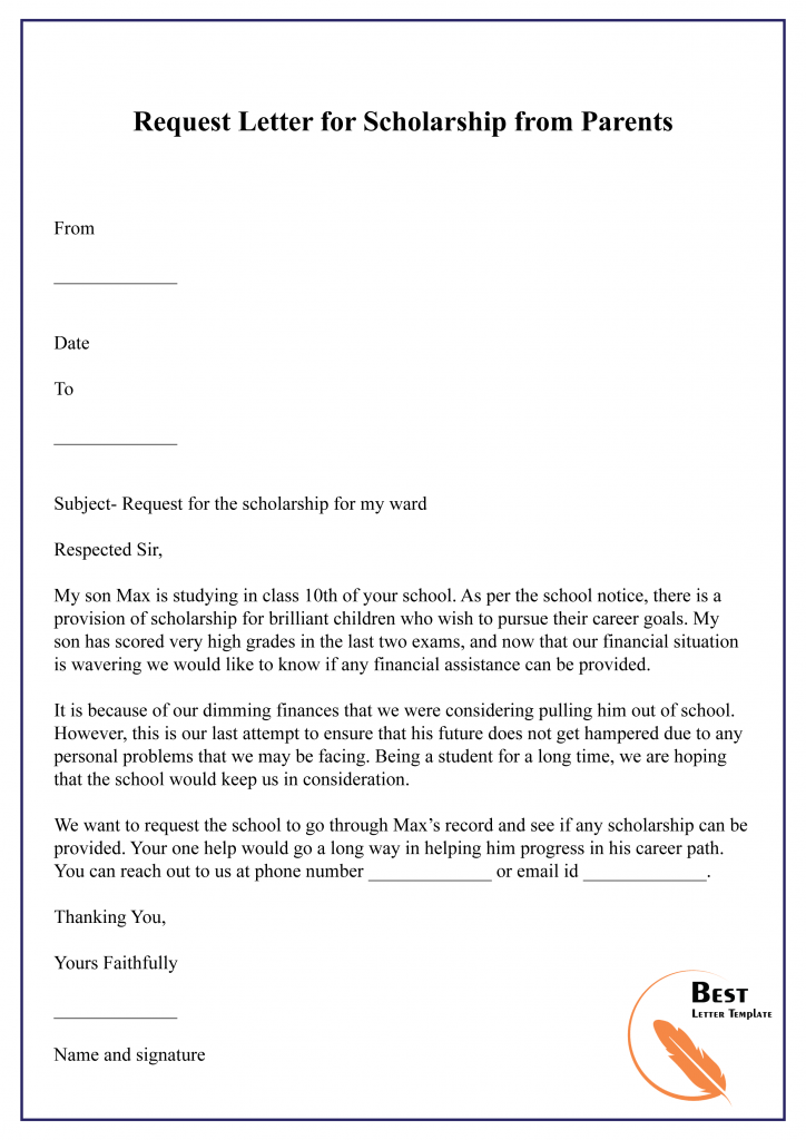 Scholarship Donation Request Letter from bestlettertemplate.com