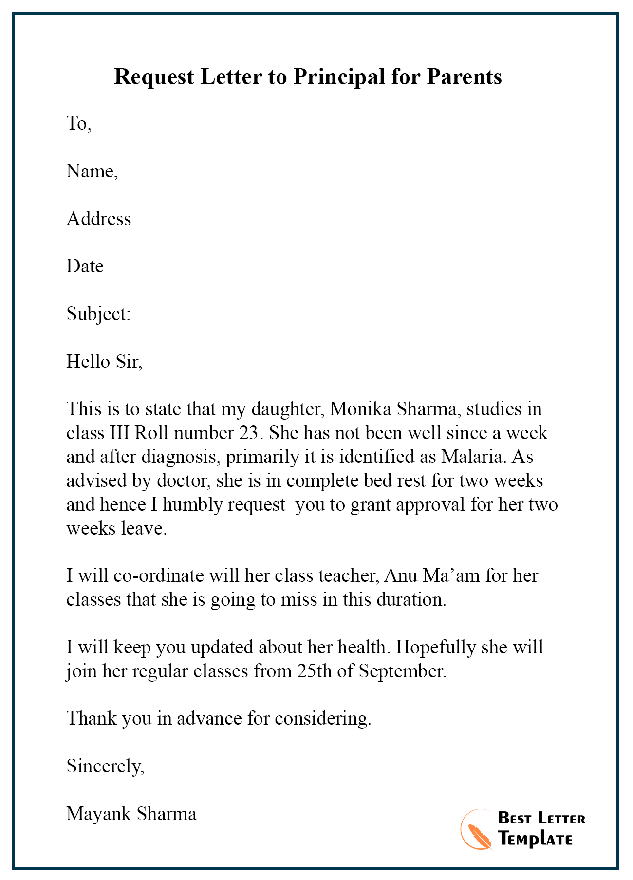 report writing to school principal