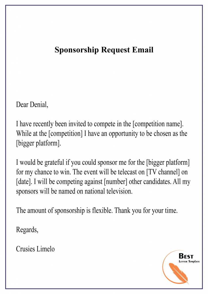 Sponsorship Request Email