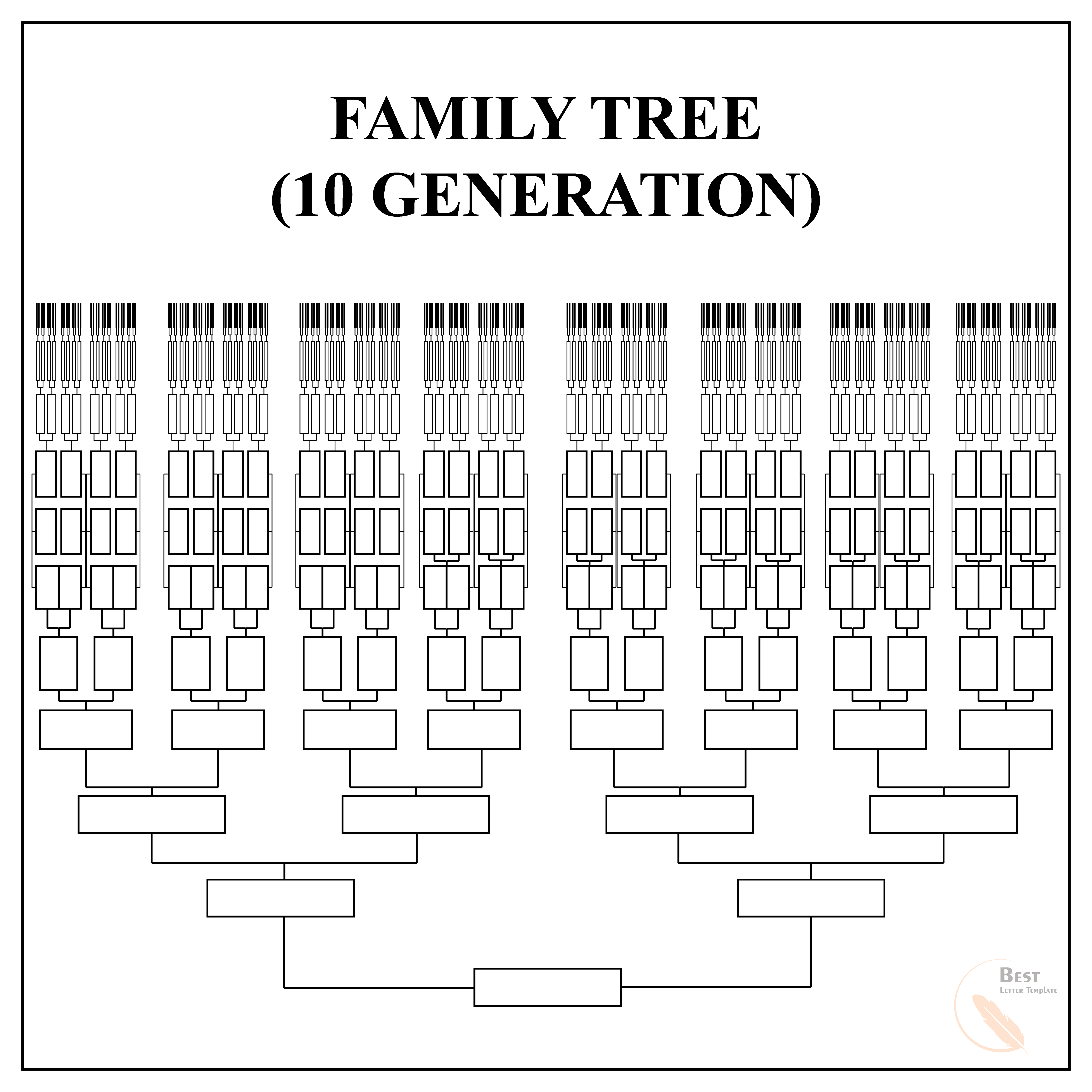 Family Tree Template for 10 Generation