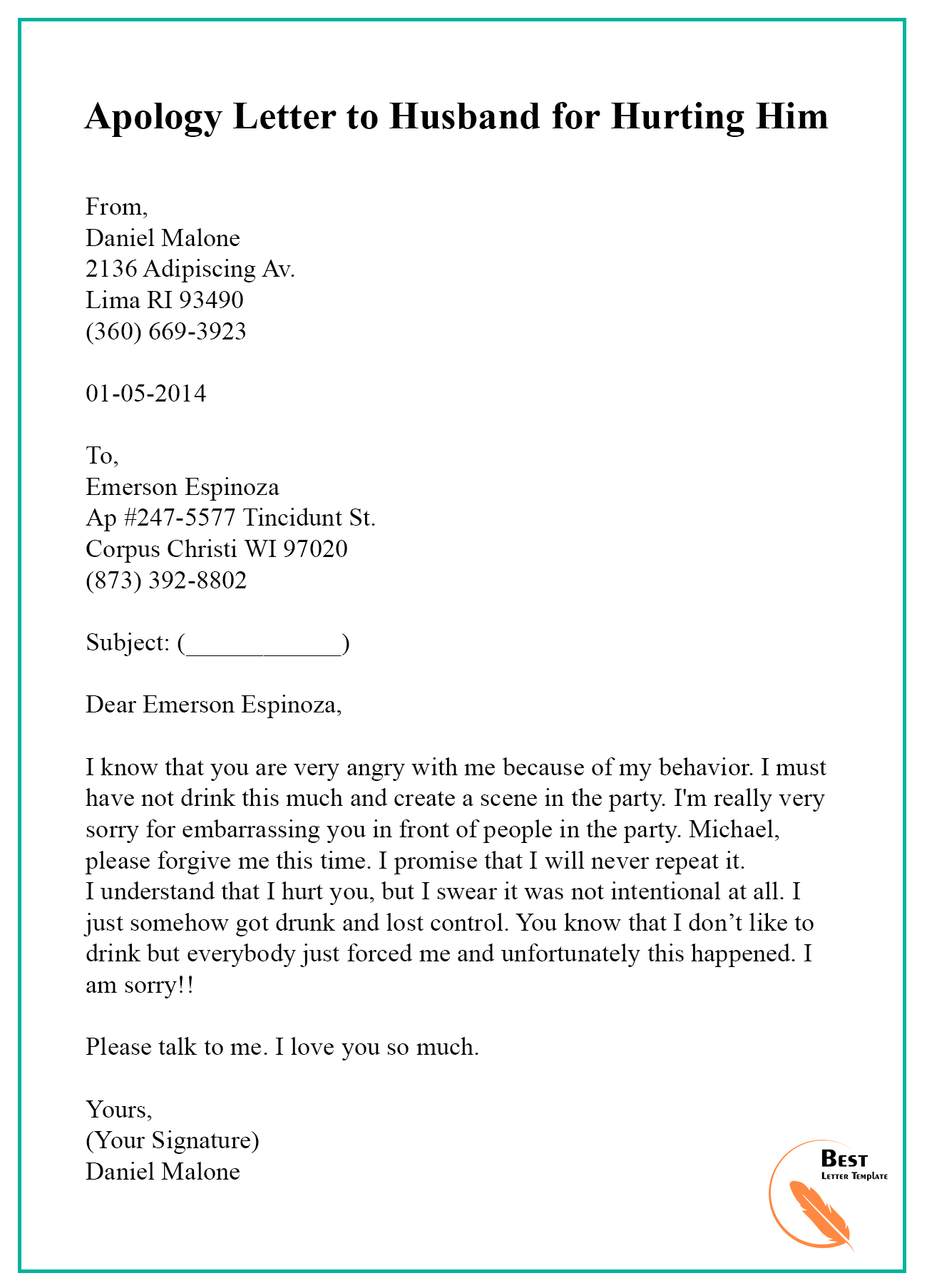 application letter for job after husband death