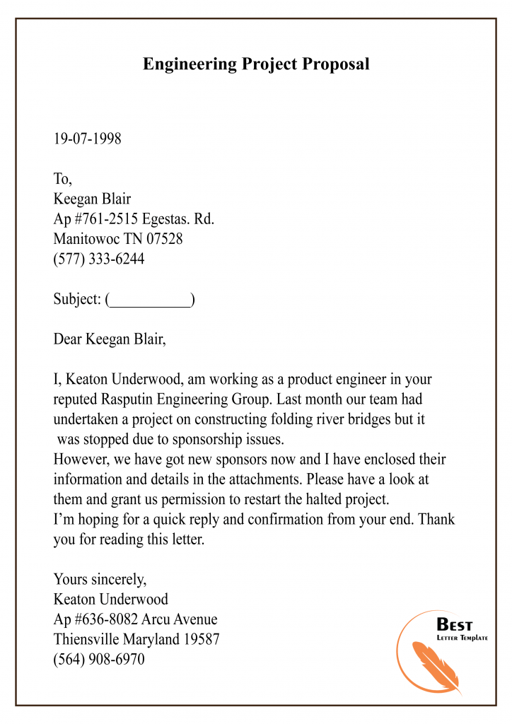 Business Proposal Letter Template - Format, Sample & Example