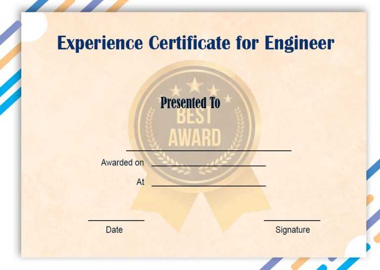 Experience Certificate for Engineer Format, Sample & Example