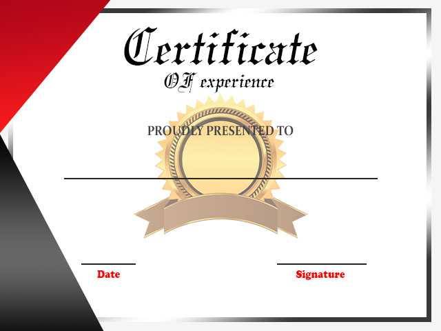 Experience Certificate FOR TEACHER
