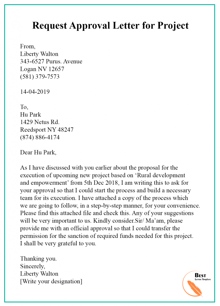 Request Letter Templates For Approval