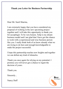Thank You Letter For Work from bestlettertemplate.com