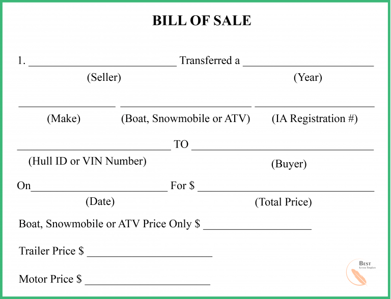 bill of sale sell car florida template free