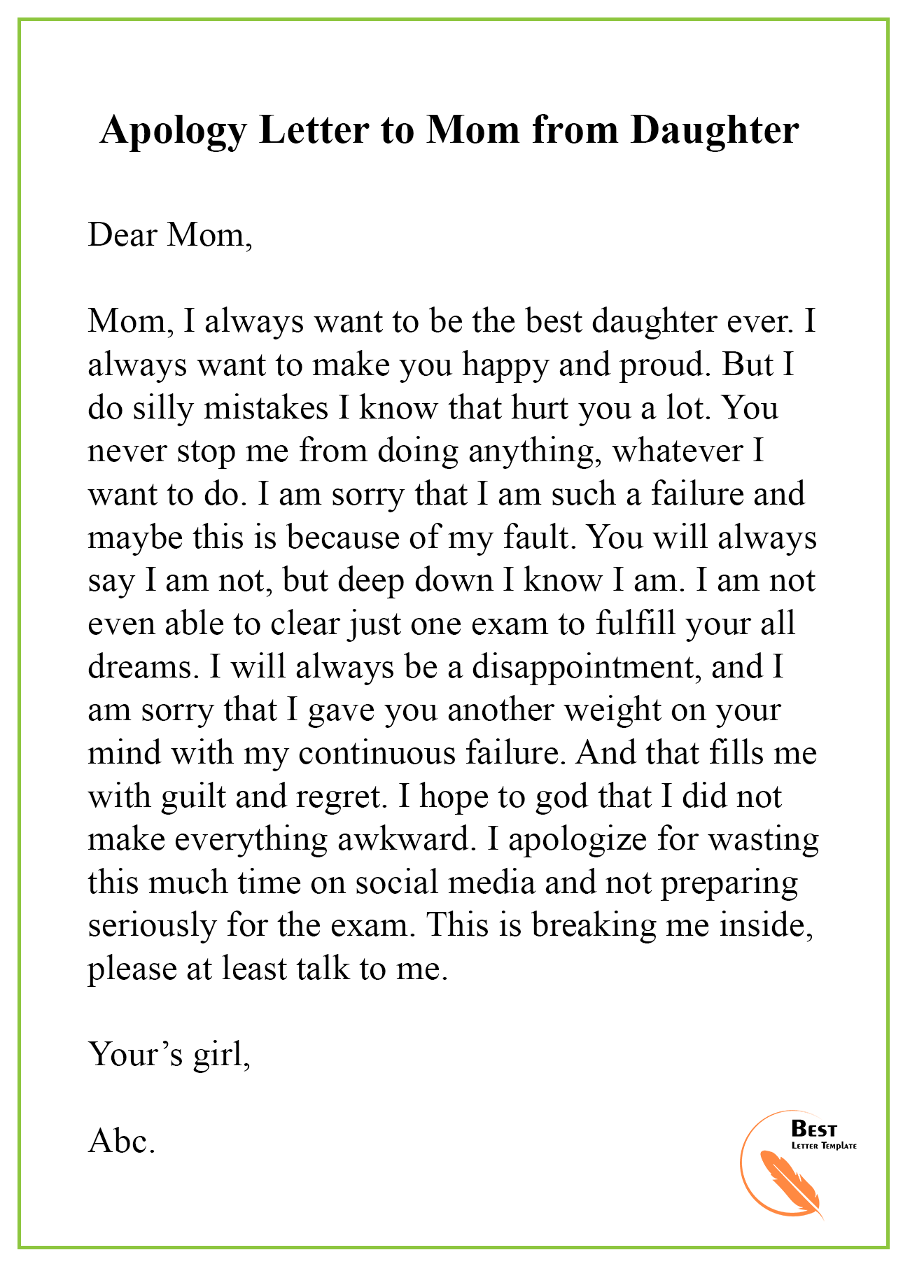 a letter to my mother that she ll never read