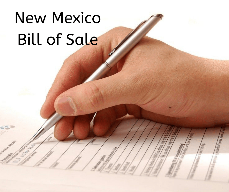 New Mexico Bill Of Sale Form Free Printable 7868