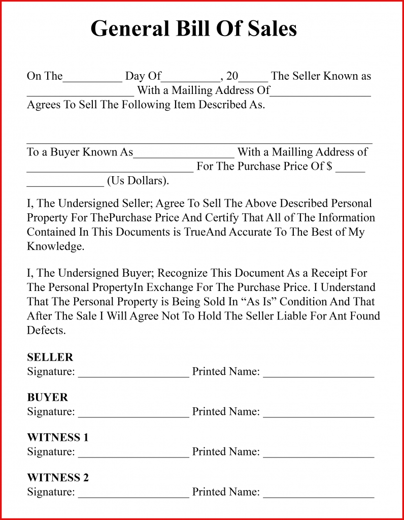 New York Bill of Sale Form for DMV, Car, Boat – PDF & Word