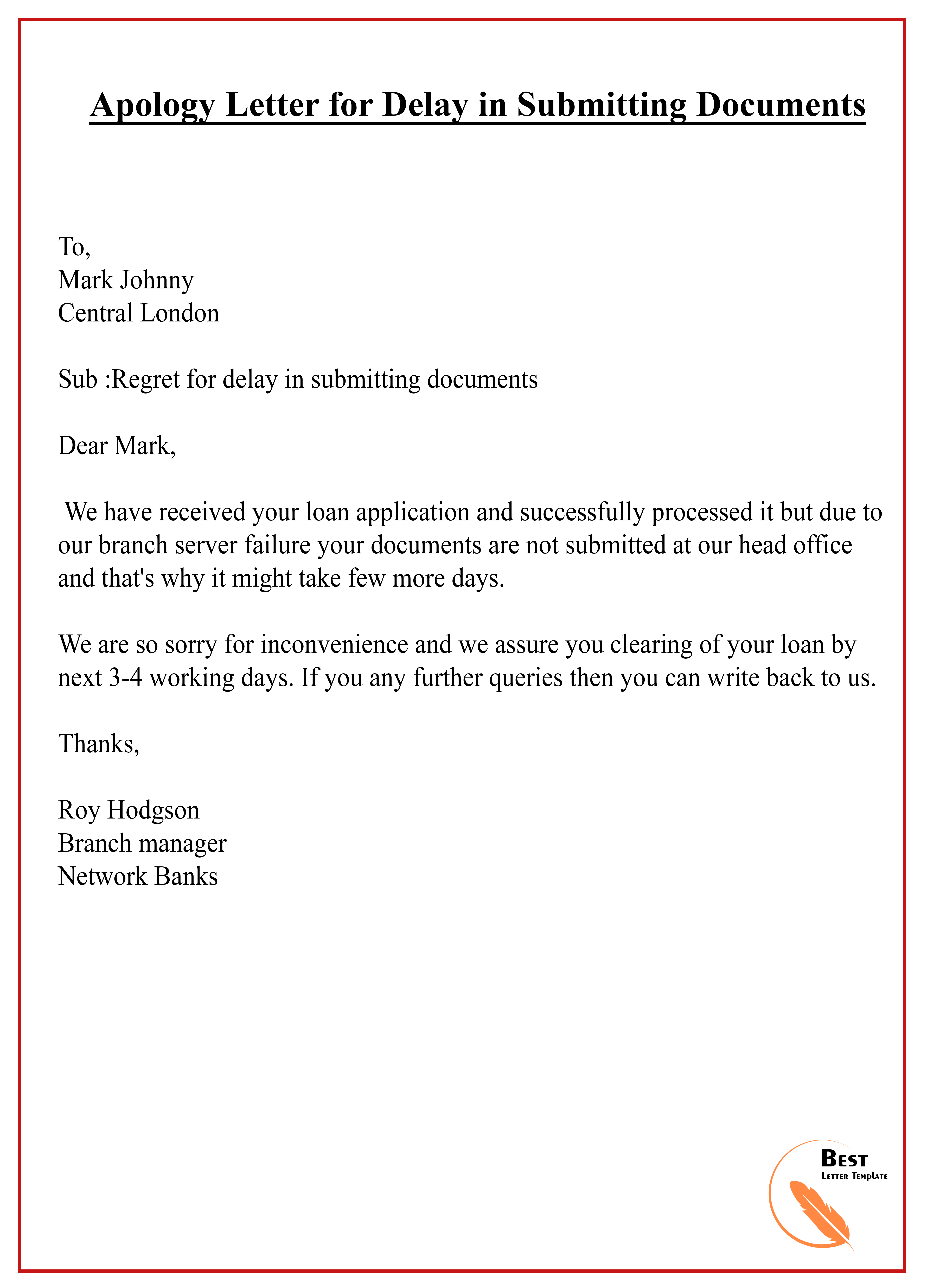 Apology Letter For Delay In Shipment Word Amp Excel Templates
