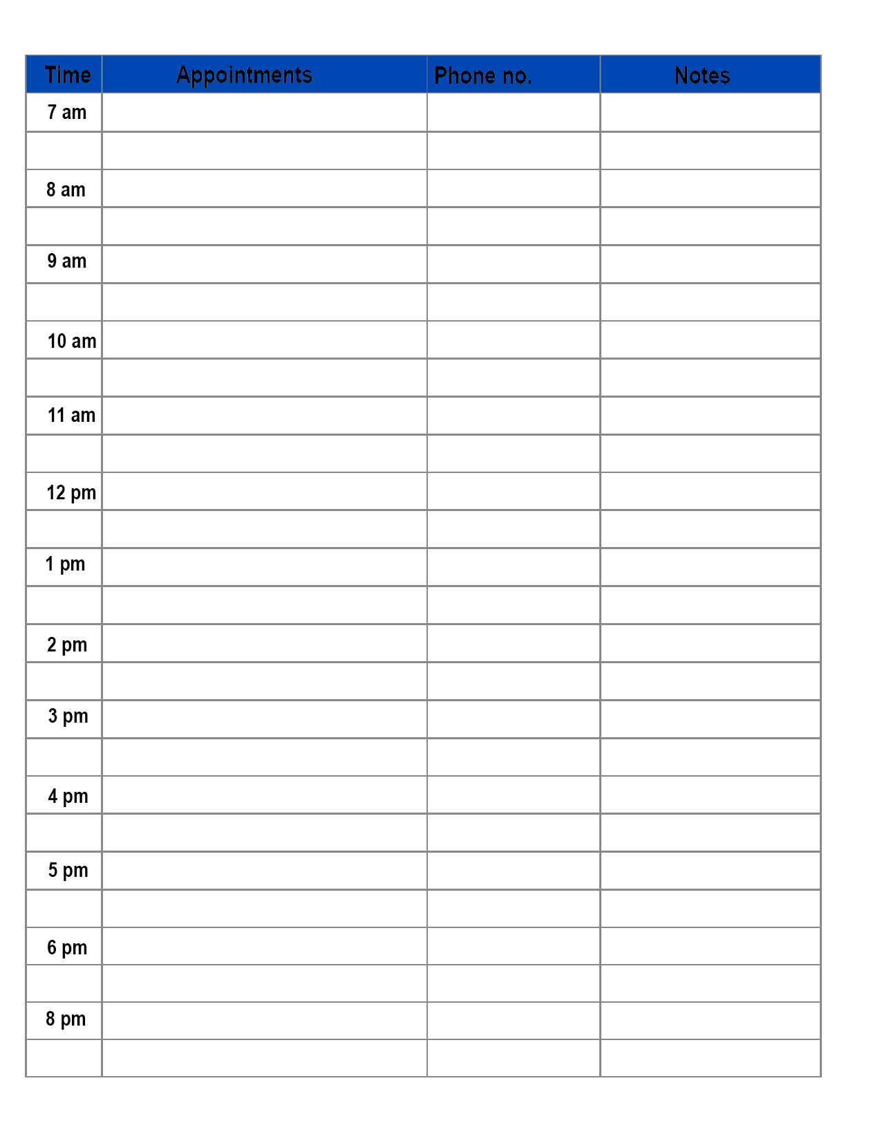 Free Printable Daily Planner Template in PDF, Word &amp; Excel