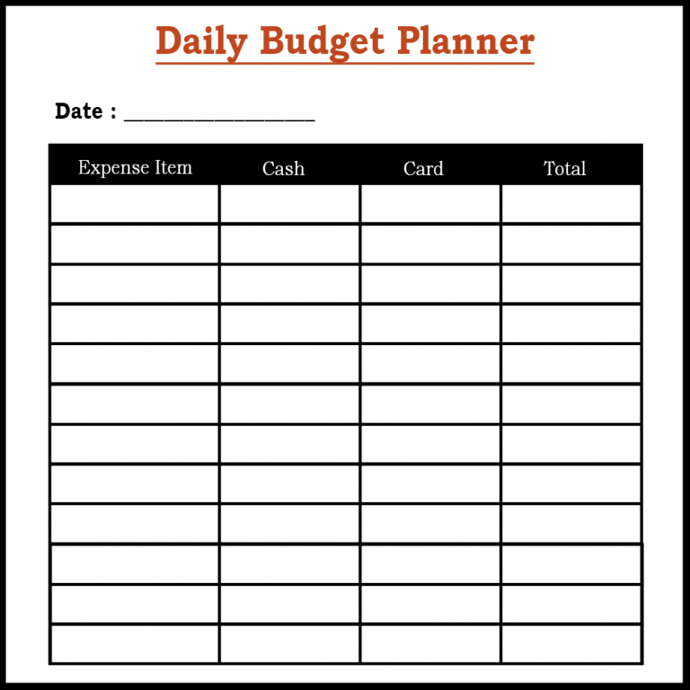 budget planner templates pdf