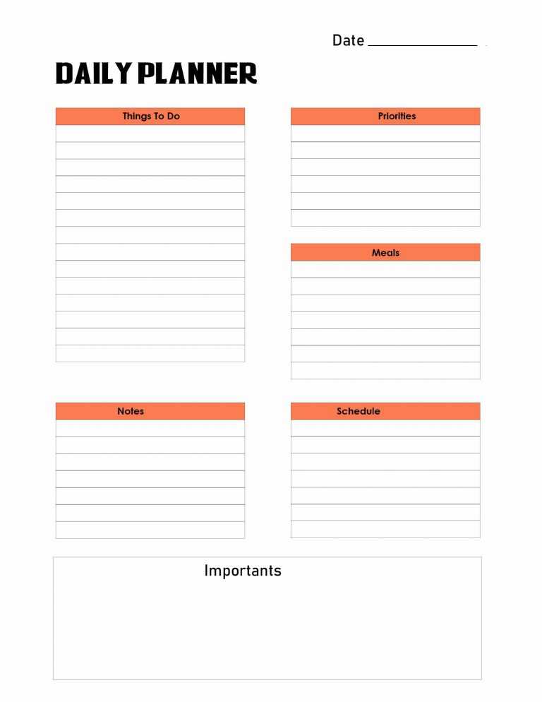 Free Printable Daily Planner Template in PDF, Word & Excel