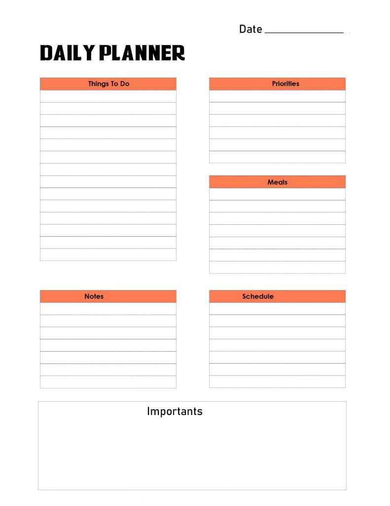 Daily Planner Page Simple Day planner Printable DayWeek Planner Includes NOT To-Do List Daily Planner Simple Productivity Planners