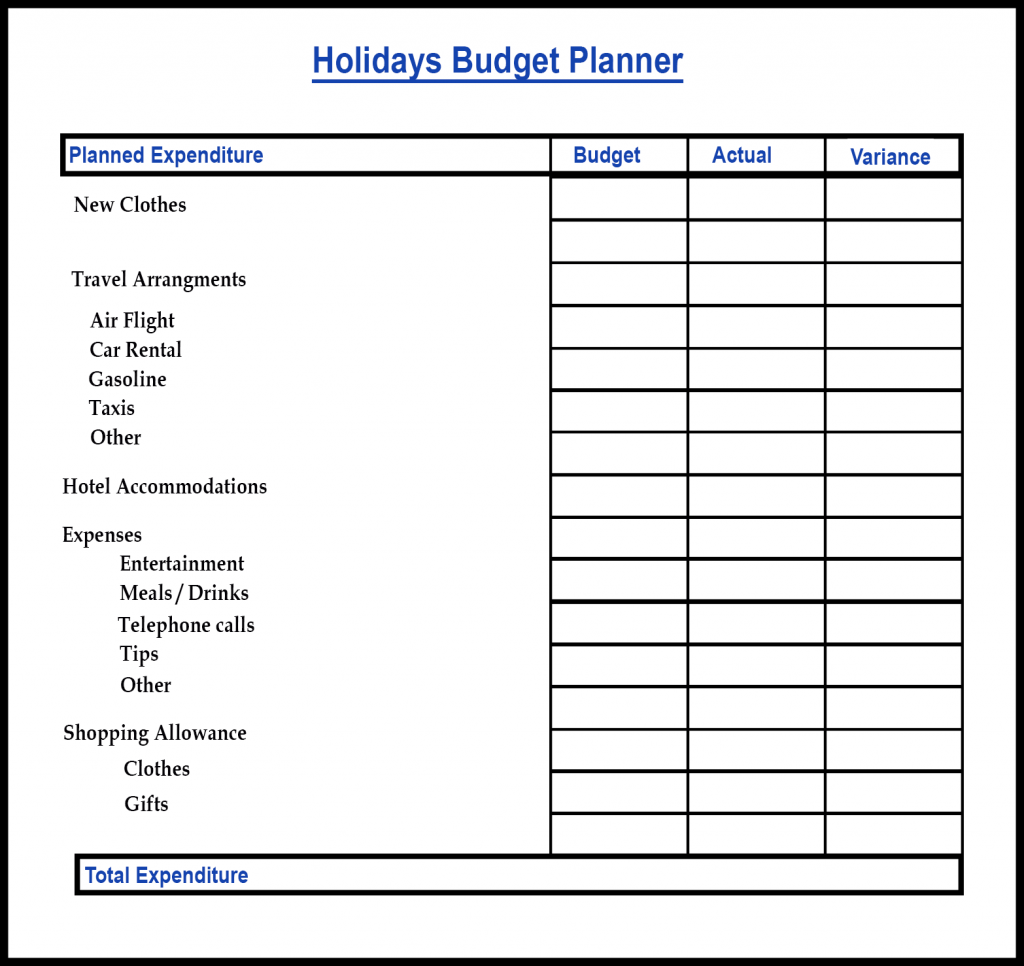 Holiday Budget Planner