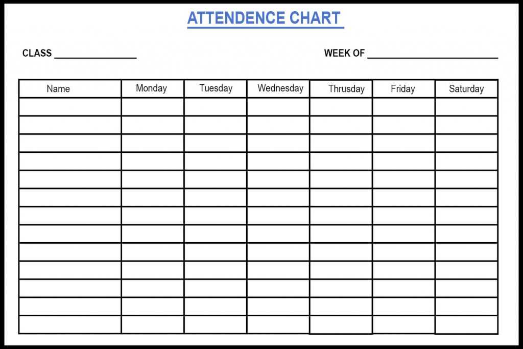 Attendance Chart for Classroom