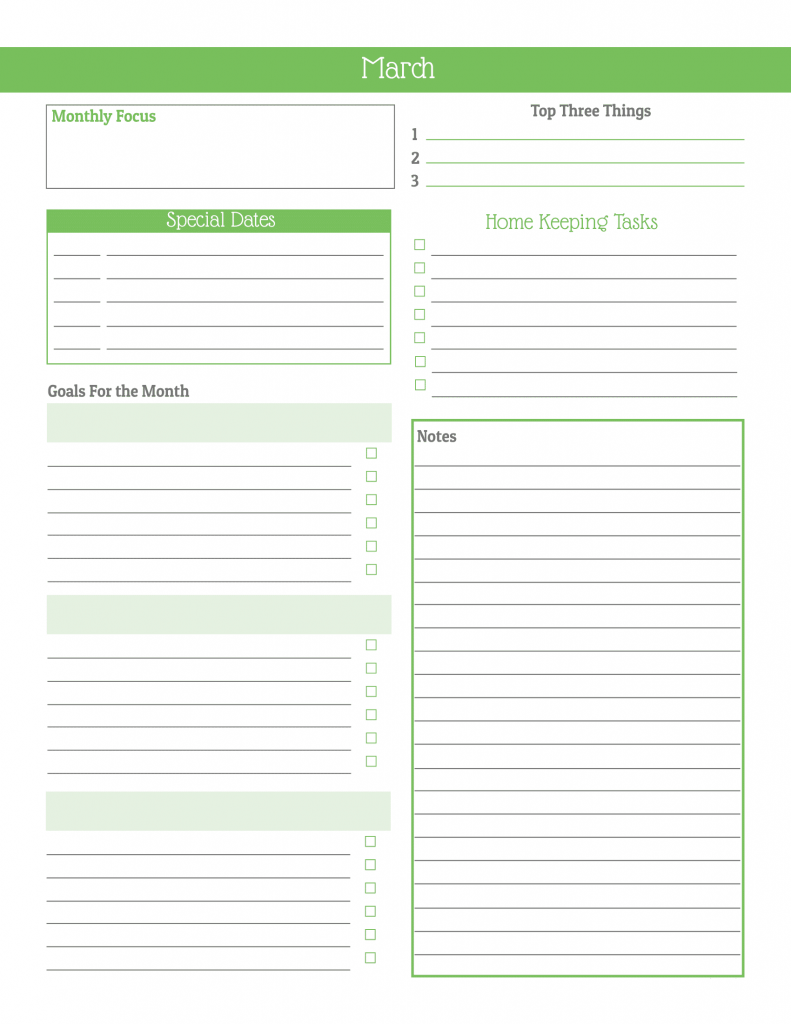 Personalized Monthly Planner 