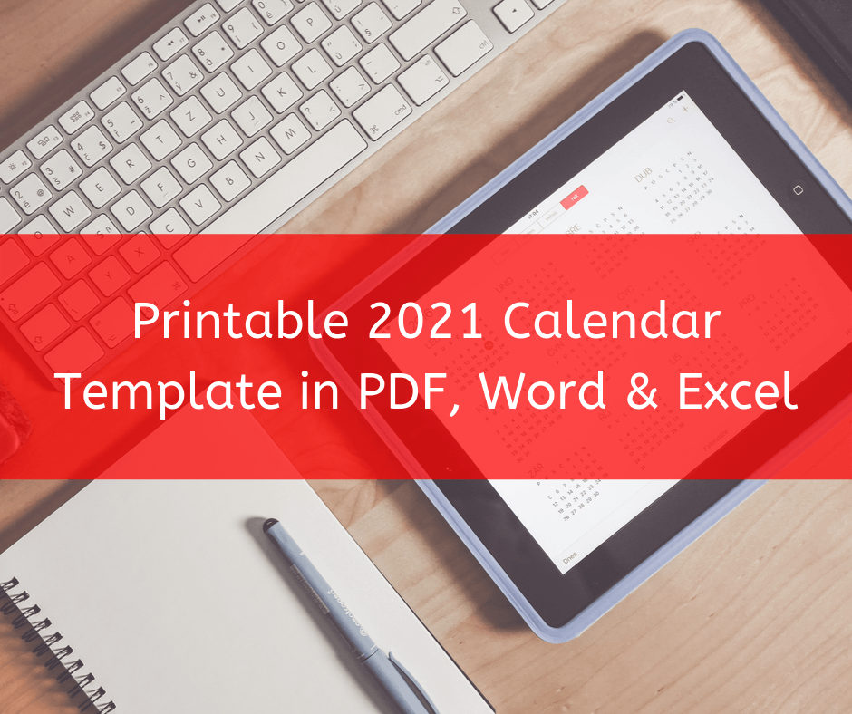 Printable 2021 Calendar Template In Pdf Word Excel