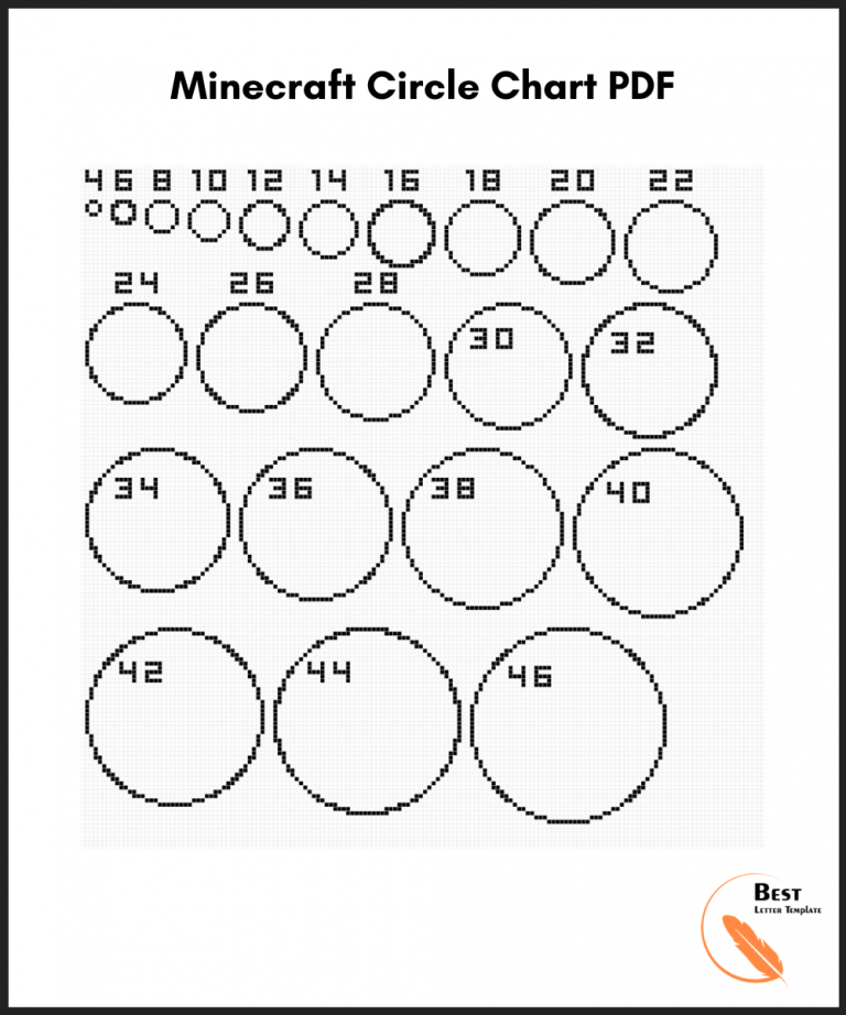 Printable Minecraft Circle Template -- (Chart, Diagram)