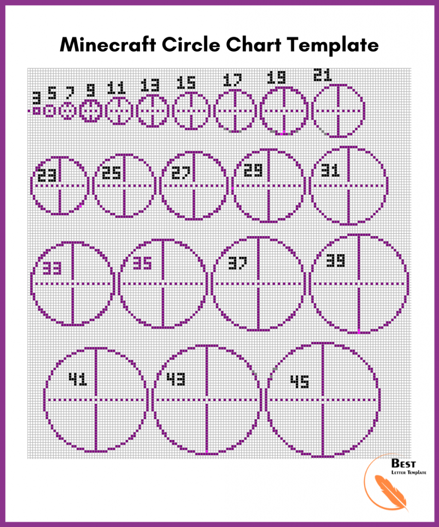 Printable Minecraft Circle Template Chart Diagram Printable Minecraft Circle Template Chart Diagram