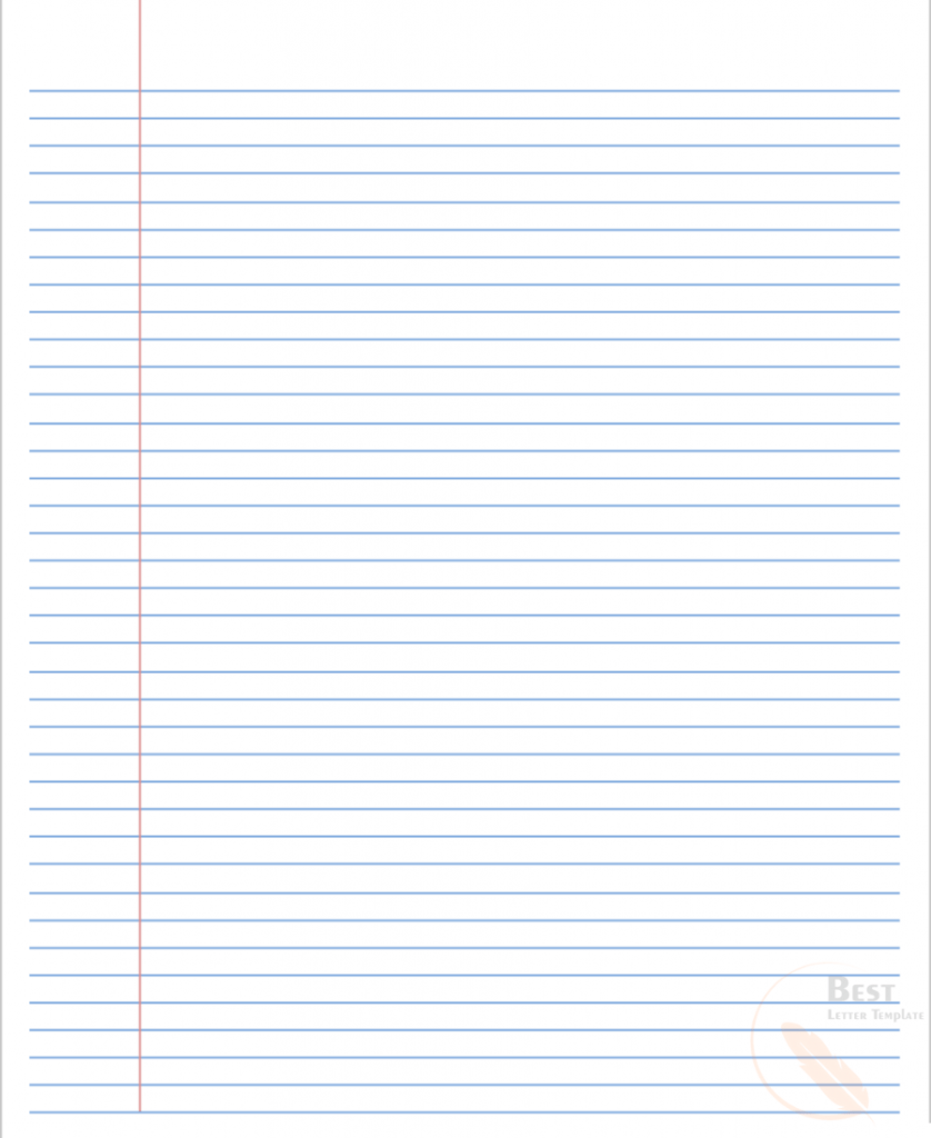 College Ruled Lined Paper Template