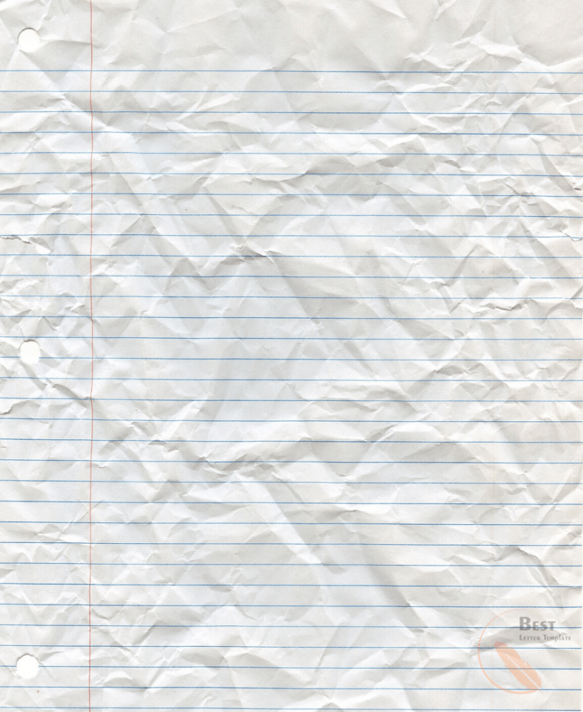 Crumpled lined paper