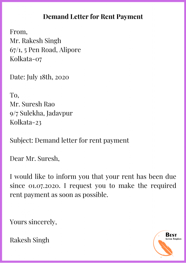 Demand Letter for Rent Payment