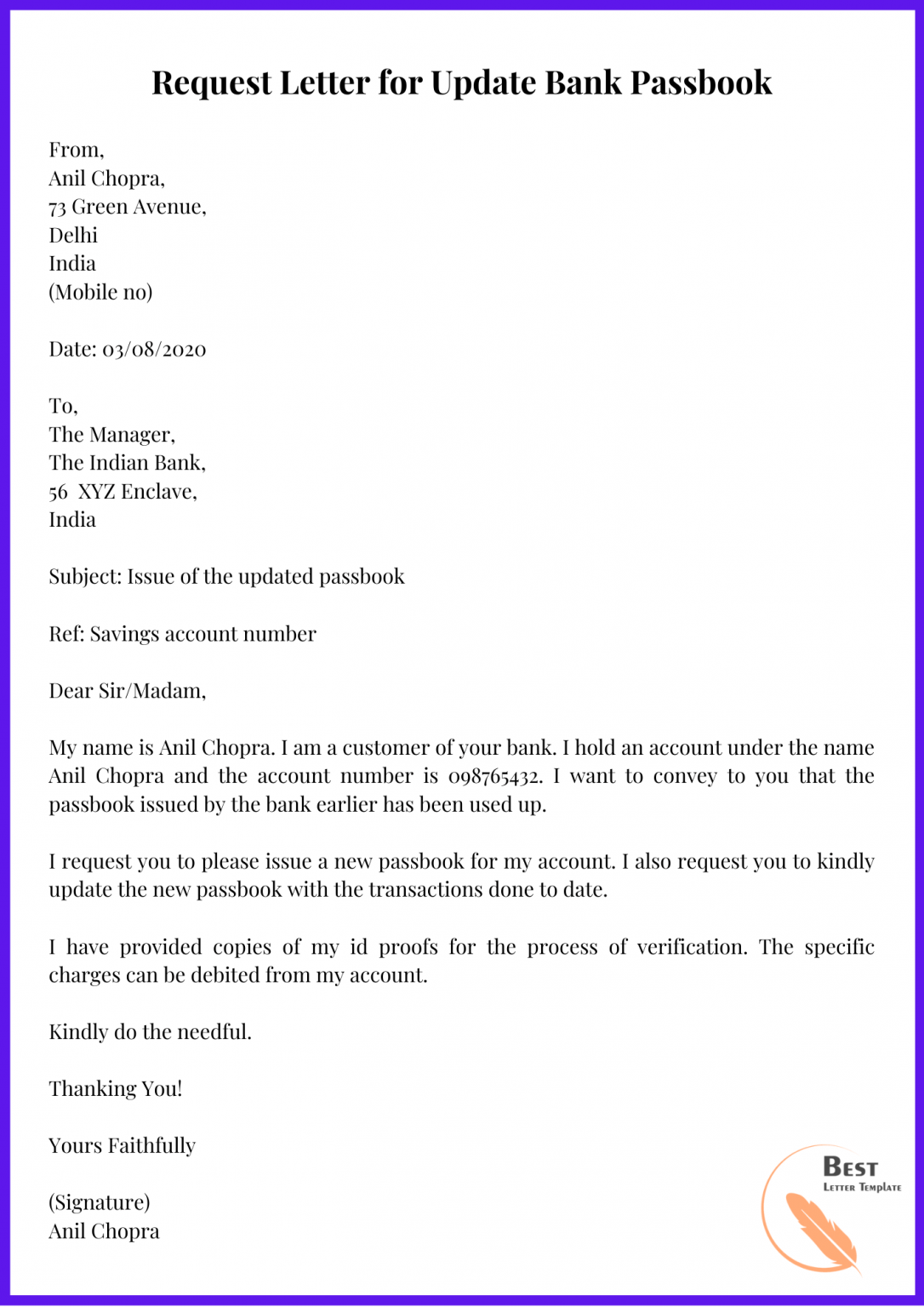 application letter request bank statement